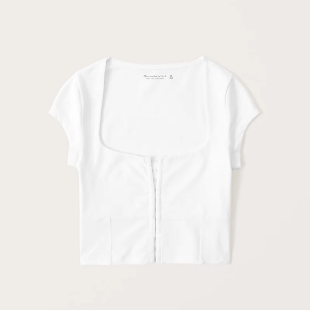 Abercrombie cropped white shirt worn once